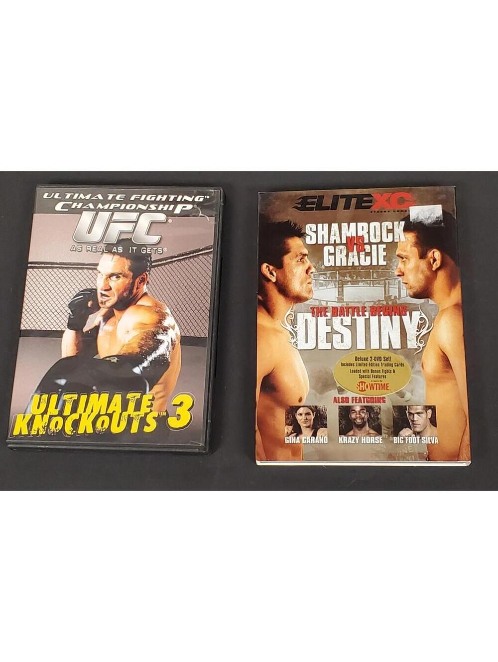 UFC Ultimate Knockouts 3 and EliteXC Shamrock Gracie Destiny DVD Lot VG